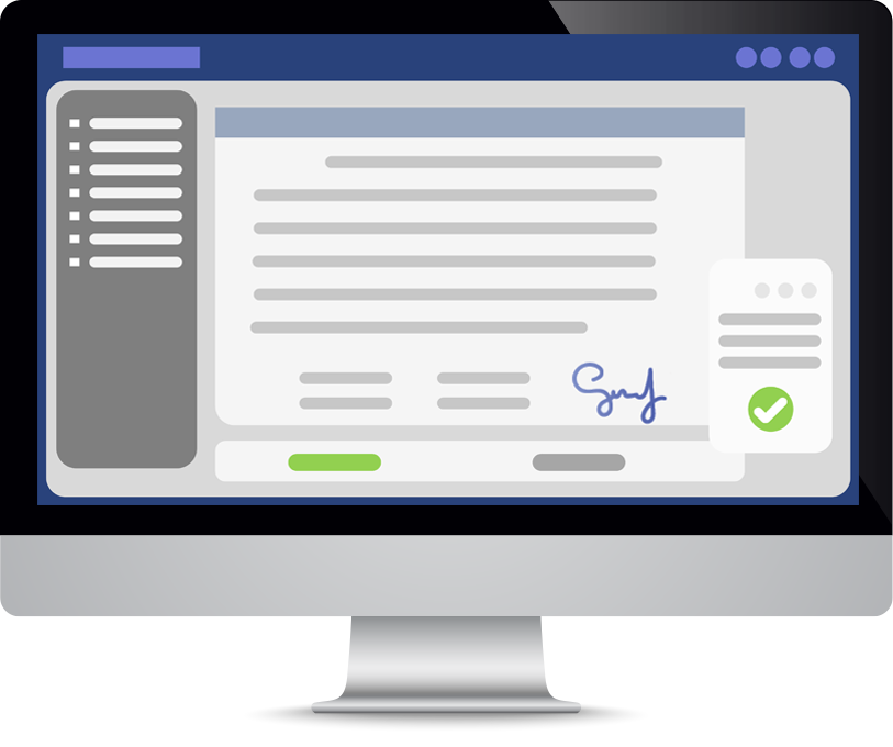 Document verification on screen